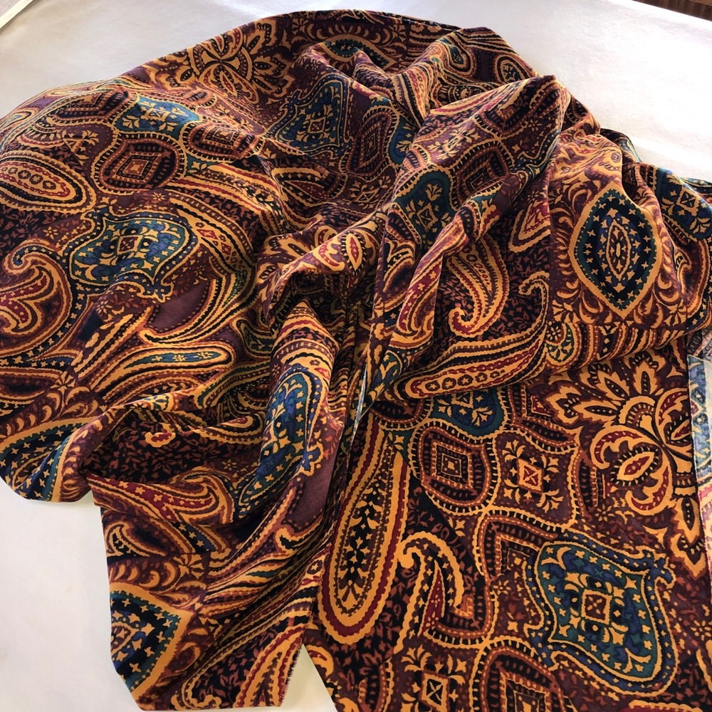 Cotton Blend Paisley Abstract Uncut Fabric (3.75 yds x 44”) GORGEOUS Colors! - Picture 11 of 15